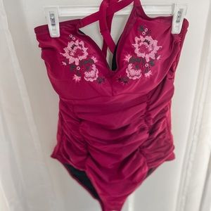 Floral Embroidered Swimsuit